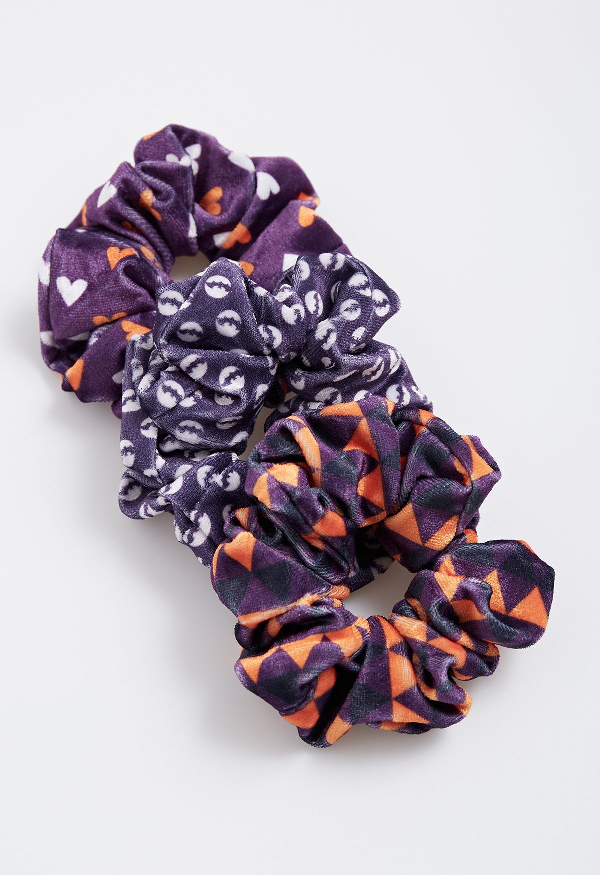 مجموعة Scrunchies الهالوين المرحة باللون الأرجواني