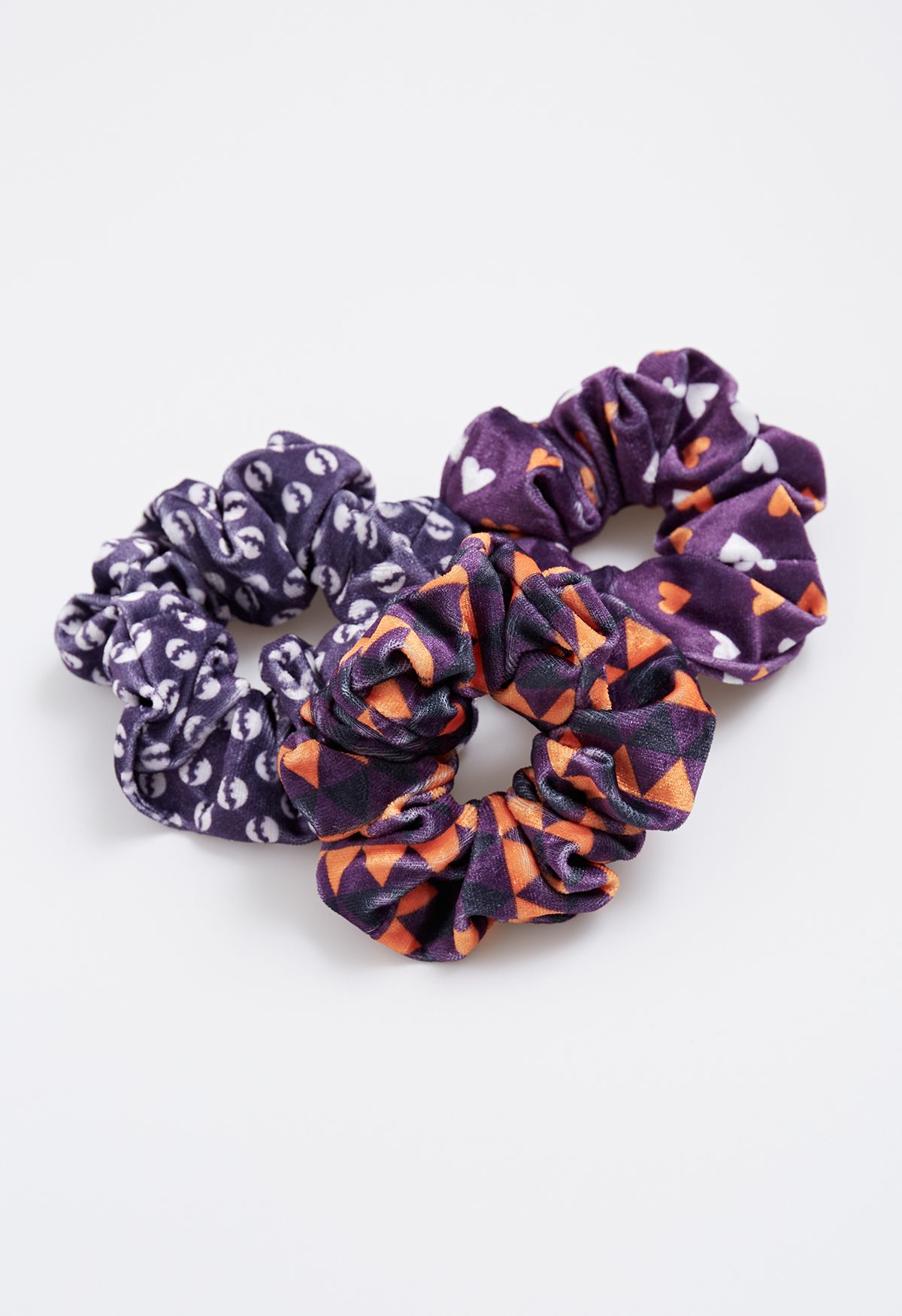 مجموعة Scrunchies الهالوين المرحة باللون الأرجواني