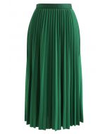 تنورة متوسطة الطول بكسرات من Simplicity باللون الأخضر