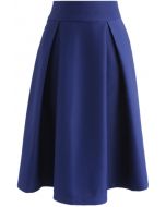 تنورة ميدي كاملة الطول باللون الأزرق الملكي